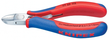 KNIPEX 77 42 130 Elektronik-Seitenschneider mit Mehrkomponenten-Hüllen, 130 mm 