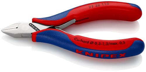 KNIPEX 77 32 115 SB Elektronik-Seitenschneider mit Mehrkomponenten-Hüllen 115 mm 