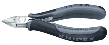 KNIPEX 77 42 115 ESD Elektronik-Seitenschneider ESD mit Mehrkomponenten-Hüllen 115 mm 