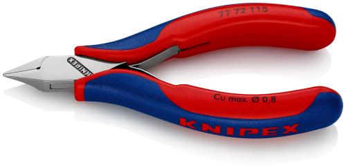 KNIPEX 77 72 115 SB Elektronik-Seitenschneider mit Mehrkomponenten-Hüllen 115 mm 
