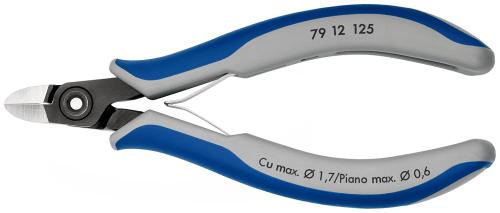 KNIPEX 79 12 125 Precision Electronics Diagonal Cutter with multi-component grips burnished 125 mm 