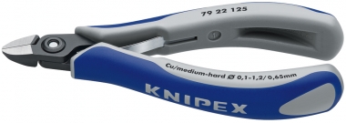 KNIPEX 79 22 125 Präzisions-Elektronik-Seitenschneider mit Mehrkomponenten-Hüllen brüniert 125 mm 