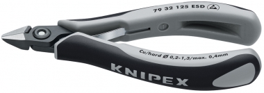 KNIPEX 79 32 125 ESD Präzisions-Elektronik-Seitenschneider ESD mit Mehrkomponenten-Hüllen brüniert 125 mm 