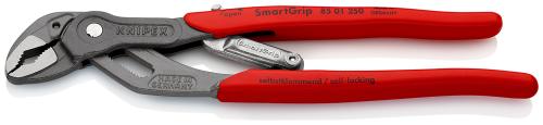 KNIPEX 85 01 250 SB SmartGrip® Wasserpumpenzange mit automatischer Einstellung mit rutschhemmendem Kunststoff überzogen grau atramentiert 250 mm 