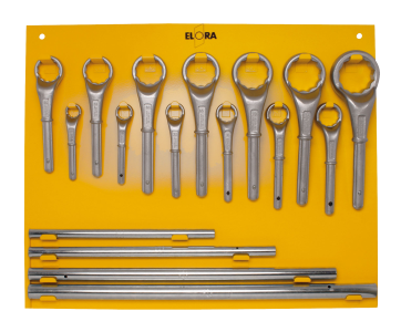 ELORA 85S 17M Construction Ring Spanner-Set, 17-pcs. 27-80 mm 