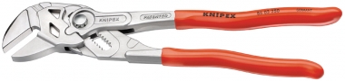 KNIPEX 86 03 250 Zangenschlüssel Zange und Schraubenschlüssel in einem Werkzeug mit Kunststoff überzogen verchromt 250 mm 