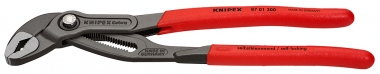 KNIPEX 87 01 300 Cobra® Hightech Water Pump Pliers with non-slip plastic coating grey atramentized 300 mm 