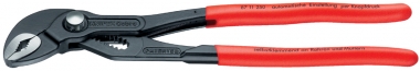 KNIPEX 87 11 250 Cobra®...matic Wasserpumpenzange mit rutschhemmendem Kunststoff überzogen grau atramentiert 250 mm 