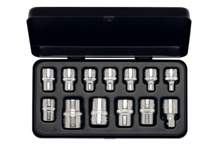 ELORA 877-TXE Socket Set 3/8"+1/2", TORX®, 13-pcs. 5-24 mm 