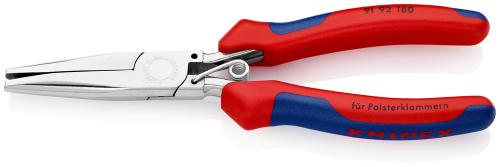 KNIPEX 91 92 180 Polsterklammerzange mit Mehrkomponenten-Hüllen spiegelpoliert 185 mm 