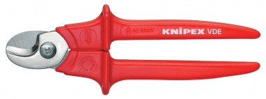 KNIPEX 95 06 230 Kabelschere Griffe mit Kunststoff umspritzt isoliert, mit Kunststoff umspritzt, VDE-geprüft 230 mm 