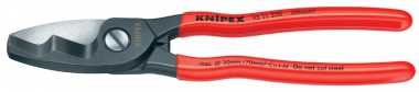 KNIPEX 95 11 200 Kabelschere mit Doppelschneide mit Kunststoff überzogen brüniert 200 mm 