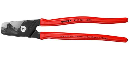 KNIPEX 95 11 225 StepCut® XL Kabelscheren mit Stufenschnitt mit Kunststoff überzogen brüniert 225 mm 