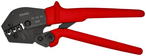KNIPEX 97 52 09 SB Alicate para crimpar terminales también para trabajar a dos manos con fundas de plástico antideslizantes bruñido 250 mm 