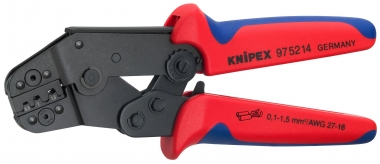 KNIPEX 97 52 20 Crimping Pliers short design with multi-component grips burnished 195 mm 