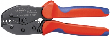 KNIPEX 97 52 50 PreciForce® Crimpzange mit Mehrkomponenten-Hüllen brüniert 220 mm 
