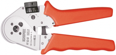KNIPEX 97 52 63 Vierdornpresszange für gedrehte Kontakte mit Mehrkomponenten-Hüllen verchromt 180 mm 