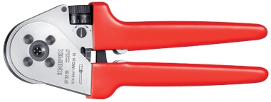 KNIPEX 97 52 65 Vierdornpresszange für gedrehte Kontakte mit Mehrkomponenten-Hüllen verchromt 230 mm 
