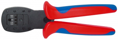 KNIPEX 97 54 24 Crimpzange für Miniaturstecker Parallelcrimp mit Mehrkomponenten-Hüllen brüniert 190 mm 