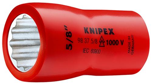 KNIPEX 98 37 3/8" Steckschlüsseleinsatz (Doppel-Sechskant) mit Innenvierkant 3/8" 42 mm 