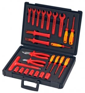 KNIPEX 98 99 12 Standardkoffer 26-teilig mit isolierten Werkzeugen für Arbeiten an elektrischen Anlagen 