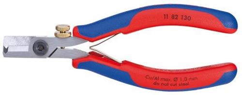 KNIPEX 11 82 130 Tijera pelacables para electrónica con fundas multicomponentes 140 mm 