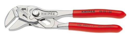 KNIPEX 86 03 125 Mini-Zangenschlüssel Zange und Schraubenschlüssel in einem Werkzeug mit Kunststoff überzogen verchromt 125 mm 