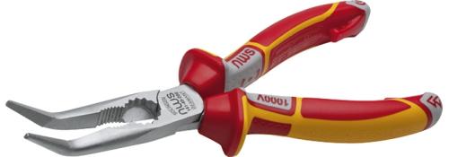 NWS 141-49-VDE-205 VDE Flachrundzange, 45° abgewinkelt (Telefonzange), 205 mm 