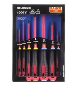 Bahco BE-9888S VDE Schraubendreher-Satz, Schlitz- und Pozidriv, 7-teilig 