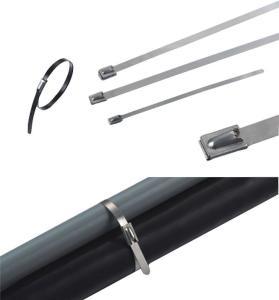 E-M-C Direct 24013 Bridas de acero inoxidable Ball-Lock 300 x 7,9 mm sin revestimiento, 100 uds. 