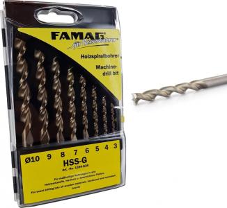 FAMAG 1594.838 Juego de 8 piezas en caja de plástico Ø 3, 4, 5, 6, 7, 8, 9, 10 mm 