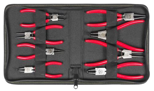 ELORA 304-S8 Circlip Plier Set in a black anniversary nylon bag with zip fastener 