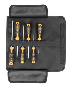 ELORA 500-S6 Screwdriver Set in a black anniversary roll-up bag 