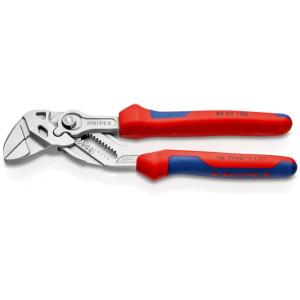 KNIPEX 86 05 180 Tenaza llave Alicate y llave en una sola herramienta con fundas multicomponentes cromado 180 mm 