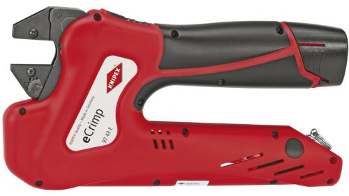 KNIPEX 97 43 E eCrimp Elektromechanische Crimp-Systemzange für auswechselbare Crimpeinsätze 270 mm 