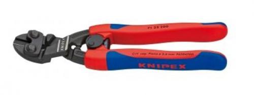KNIPEX 71 22 200 CoBolt® Kompakt-Bolzenschneider mit schlanken Mehrkomponenten-Hüllen schwarz atramentiert 200 mm 