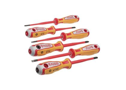 NWS 098-7 VDE SlimLine Schraubendreher-Satz, 7-teilig, 3xSchlitz, 2xPH, 1xSL-PZ1, 1xSystembit 