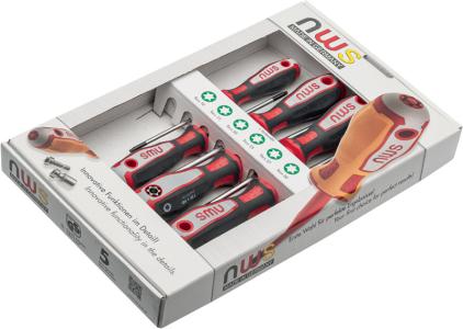 NWS 094T-7 Torx-Schraubendreher-Mechaniker-Satz, 7-teilig, TX10, TX15, TX20, TX25, TX27, TX30, Systembit 