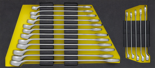 ELORA OMS-1 Combination Spanner Set, cranked, 17-pcs. 