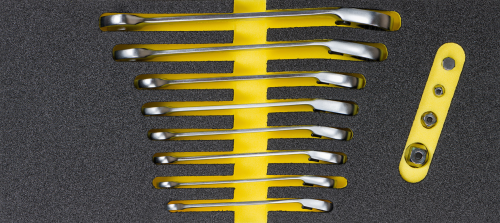 ELORA OMS-33 Combination Spanner Set with Ring Ratchet reversible, 12-pcs. 