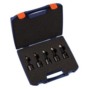 Diamond tile hole saw set, M14 drive, 5-pcs in plastic case , ROTEC 757.9001