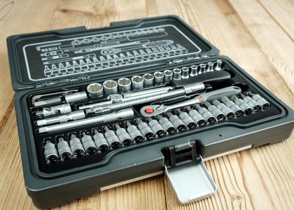 TOOLOVA 4060089 Superlock-Stecknusskasten mit 1/4" Ratsche, set SRT1-TT, 47-teilig 