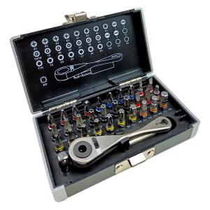 TOOLOVA 4060214 Bit-Box mit Bits und Ratsche, in Kunststoffbox, bitBOX BRT2, 33-teilig 