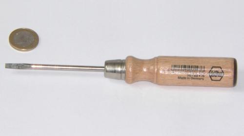 Wiha 162 Schlitz-Schraubendreher mit Holzgriff, Lederkappe, 3,5x75 