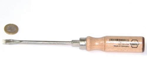 Wiha 162 Schlitz-Schraubendreher mit Holzgriff, Lederkappe, 7x125 