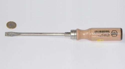 Wiha 162 Schlitz-Schraubendreher mit Holzgriff, Lederkappe, 9x150 