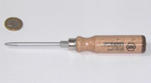 Wiha 221 Pozidriv-Schraubendreher mit Holzgriff PZ1x80 