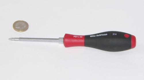 Wiha 314 SoftFinish Pozidriv-Schraubendreher PZ1x80 