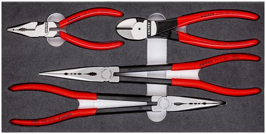 Set of pliers in a foam tray 