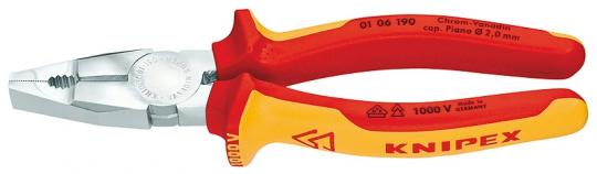 Combination Pliers Chrome Vanadium insulated with multi-component grips, VDE-tested chrome plated 160 mm 